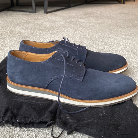 Hawed and Curtis Men’s Navy Suede & Leather Trainers size 11. NEVER BEEN WORN. - Picture 3 of 3